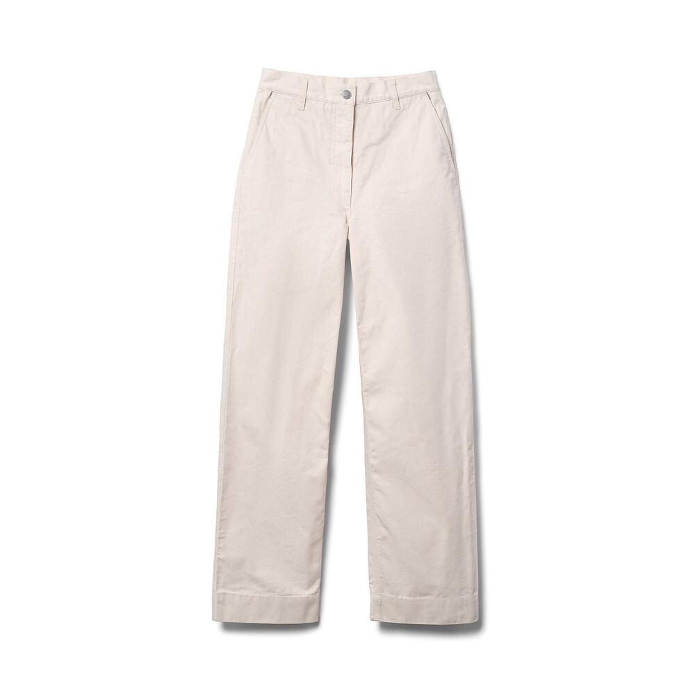 Four Objects Organic Cotton Twill Beige Utility High Rise Pants 1 or XS Japan